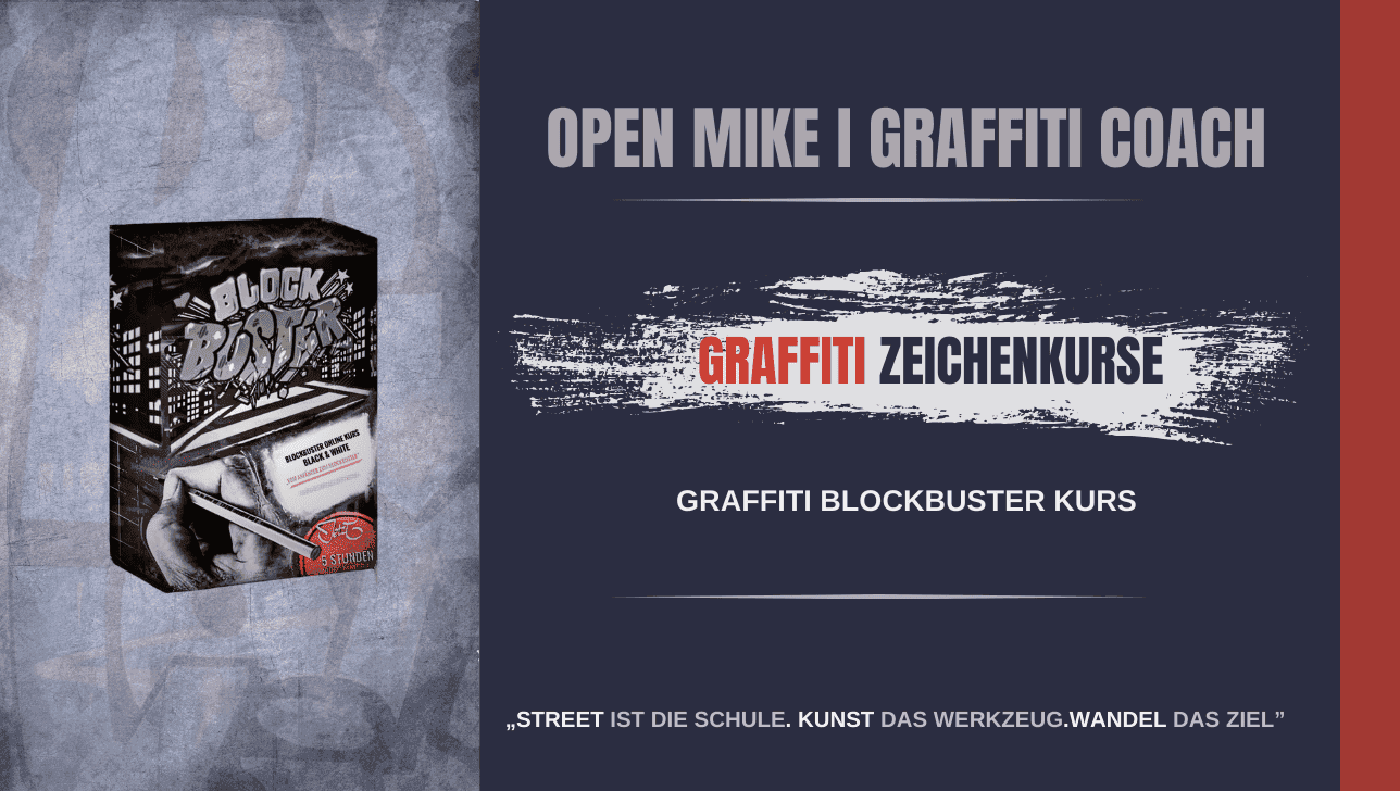 Graffiti-Kurs mit Open Mike im Blockbuster-Design