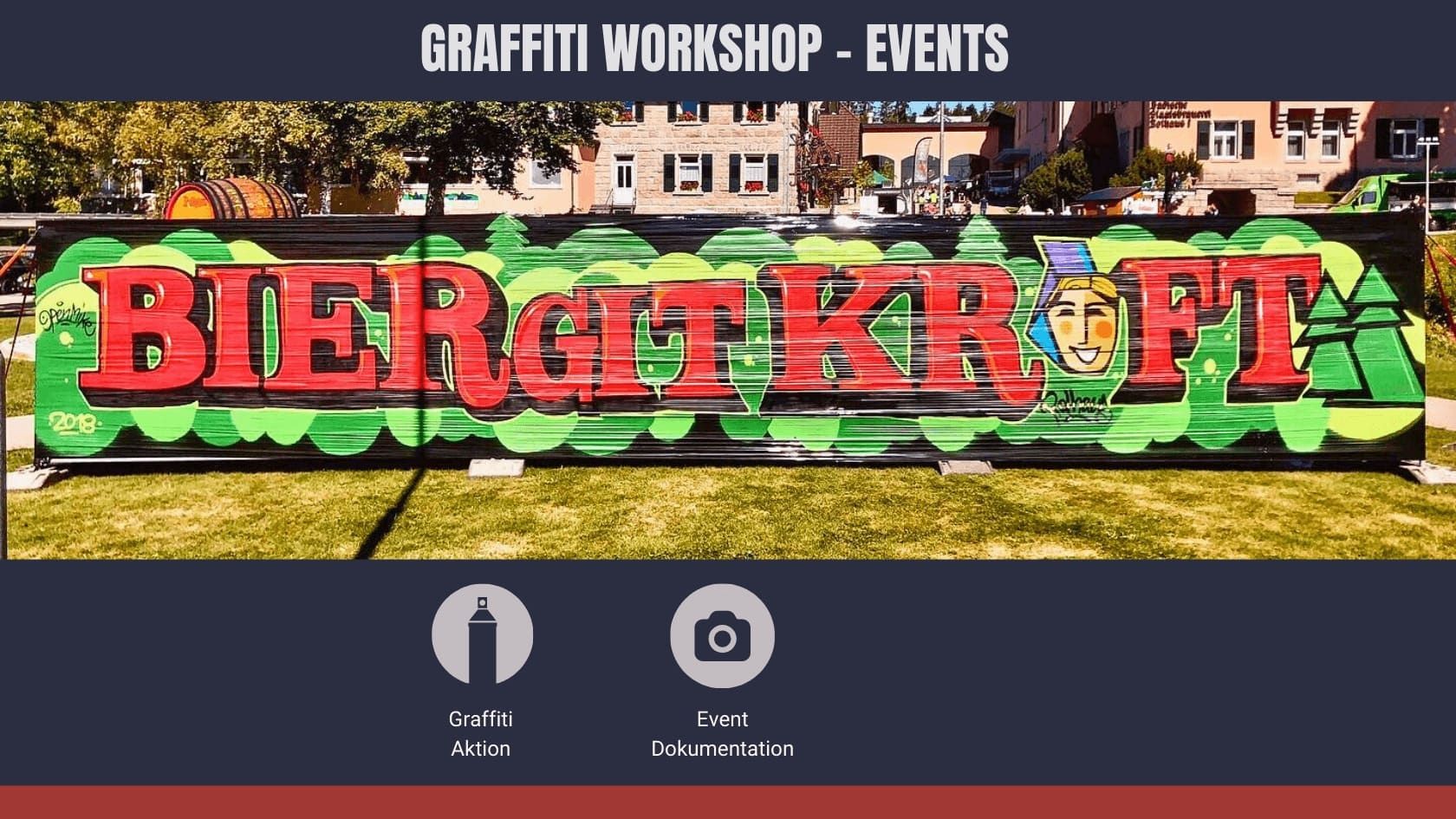 Graffiti beim Rothaus Food Festival – Workshop mit Videodokumentation für kreative Eventformate und Unternehmenskommunikation.