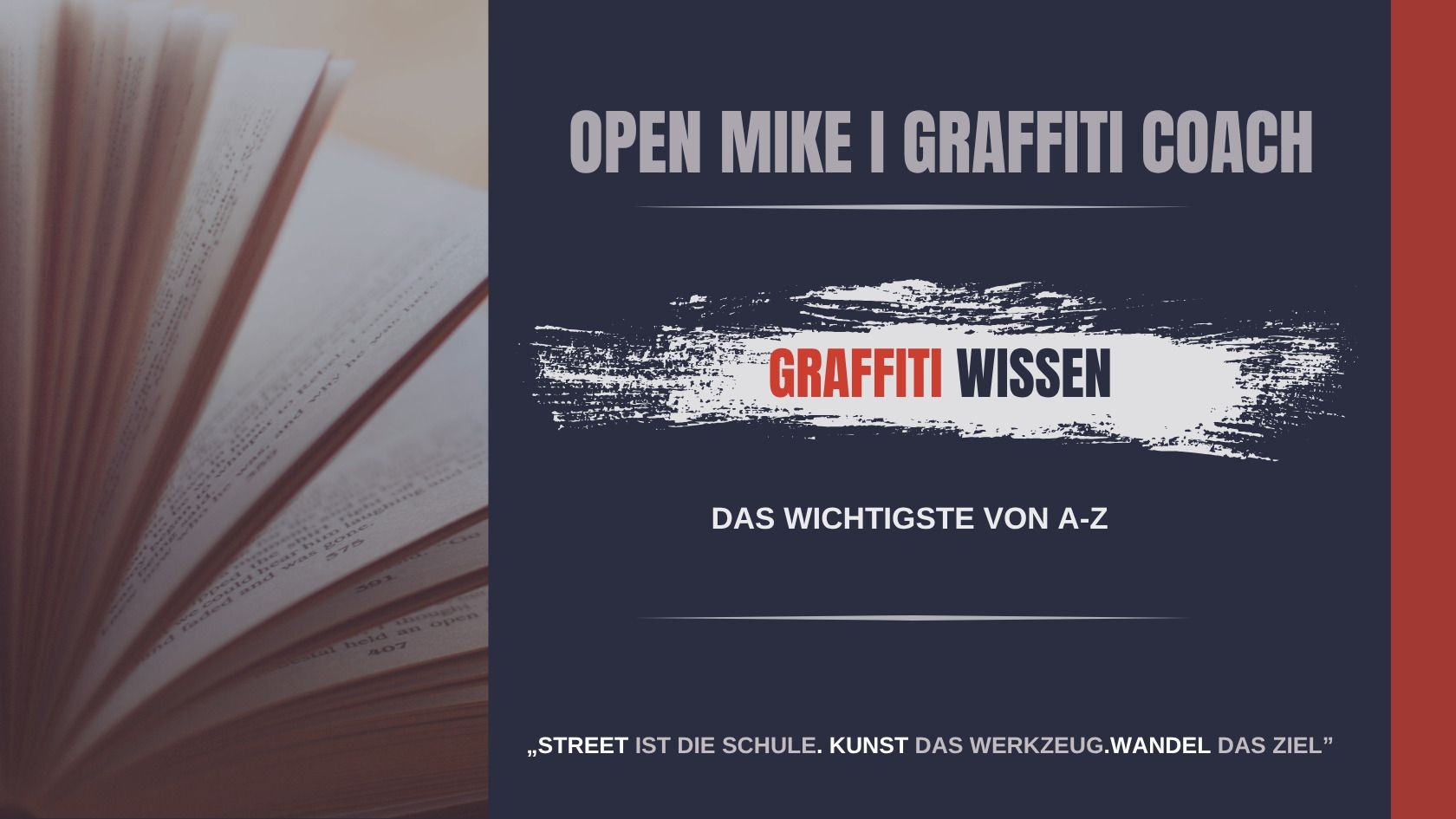 Visuelle Übersicht des Graffiti Wissen Guides mit Links zu Tutorials, Kursen und Blog.