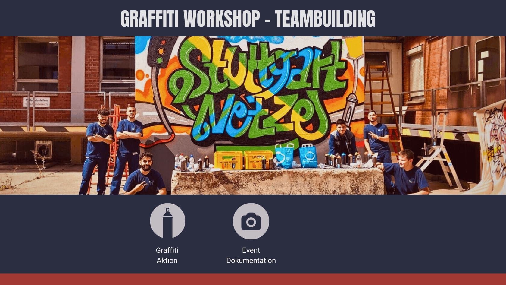 Teambuilding-Event mit Graffiti Workshop und professioneller Videodokumentation in Stuttgart