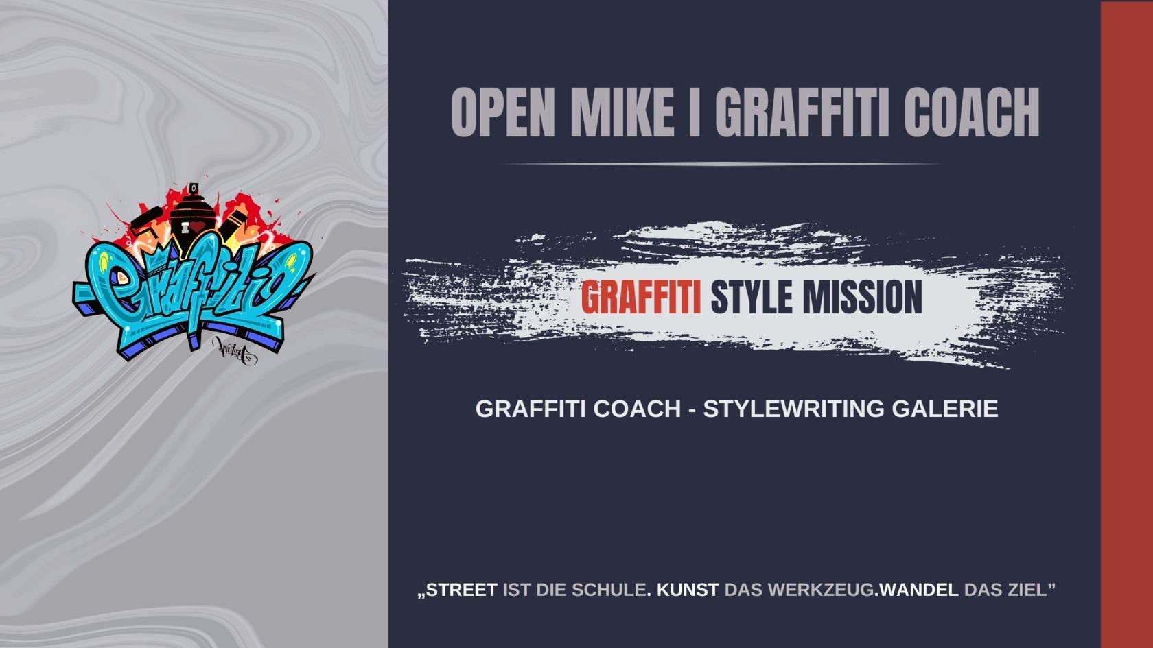 Graffiti Stylewriting Galerie – kreative Graffiti Mission & Inspiration vom Graffiti Coach erleben